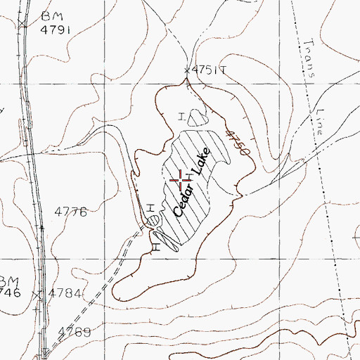 Topographic Map of Cedar Lake, NM