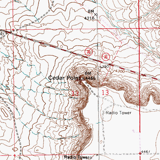 Topographic Map of Cedar Point, NM