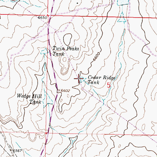 Topographic Map of Cedar Ridge Tank, NM