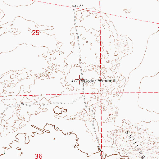 Topographic Map of Cedar Windmill, NM
