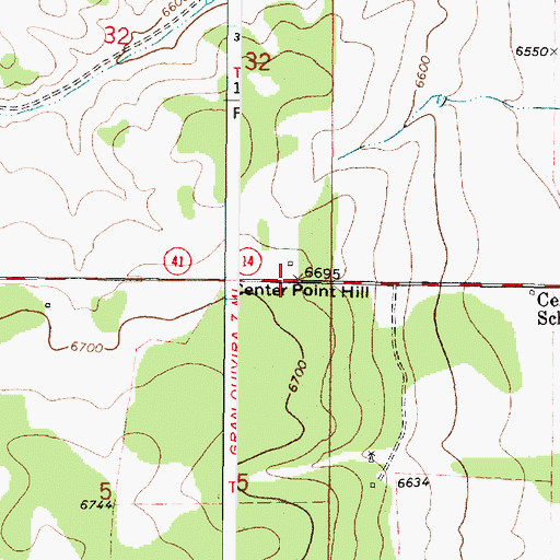 Topographic Map of Center Point Hill, NM