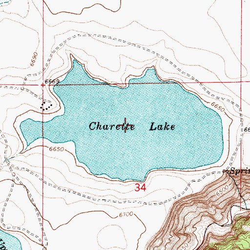 Topographic Map of Charette Lake, NM