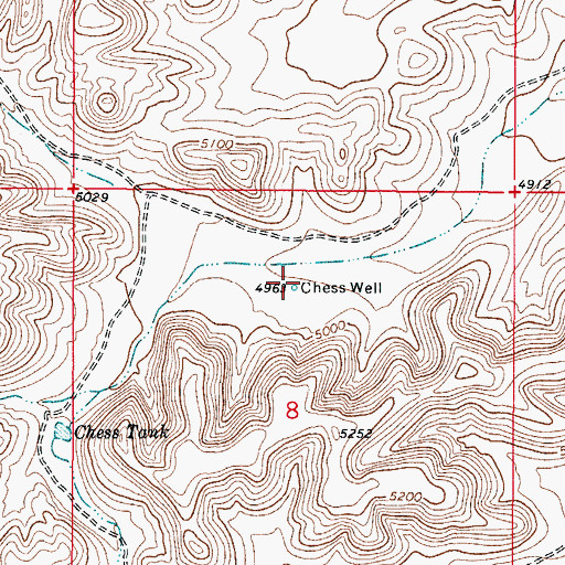 Topographic Map of Chess Well, NM