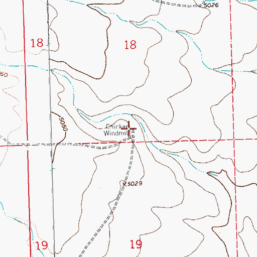 Topographic Map of Chicken Windmill, NM