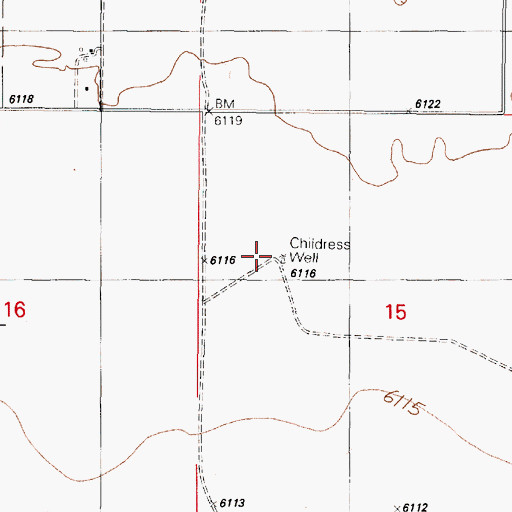 Topographic Map of Childress Well, NM