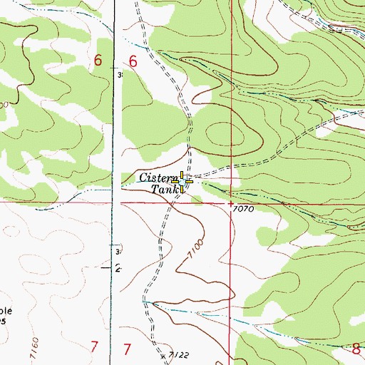 Topographic Map of Cistern Tank, NM
