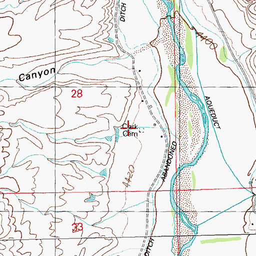 Topographic Map of Clark Cemetery, NM