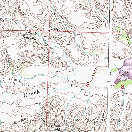 Topographic Map of Clark Spring Canyon, NM