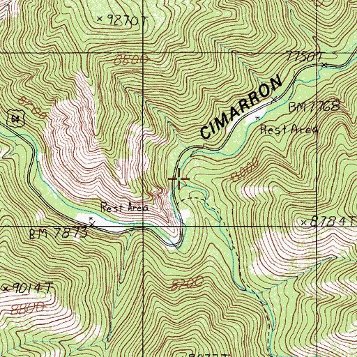Topographic Map of Clear Creek, NM