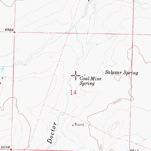 Topographic Map of Coal Mine Spring, NM