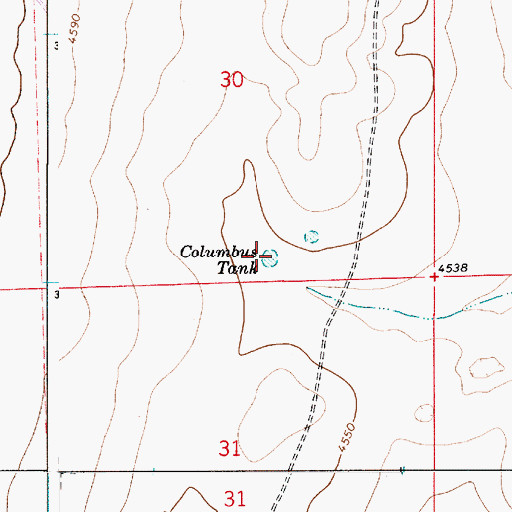 Topographic Map of Columbus Tank, NM
