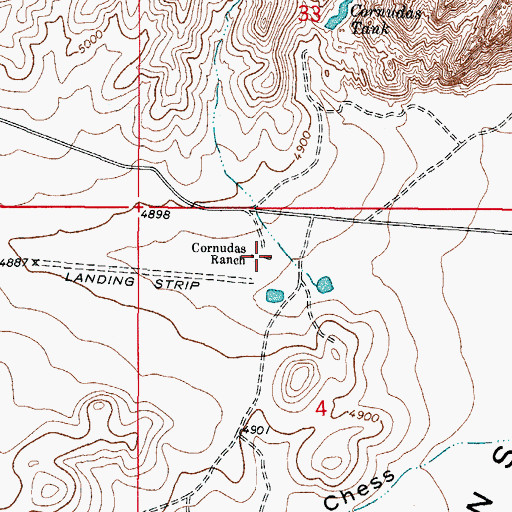 Topographic Map of Cornudas Ranch, NM