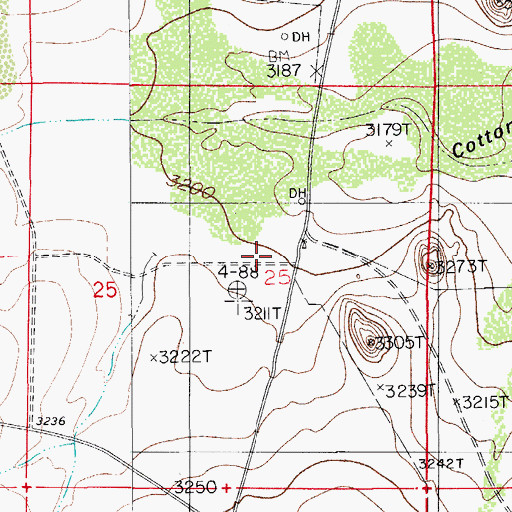 Topographic Map of Cottonwood Ranch, NM