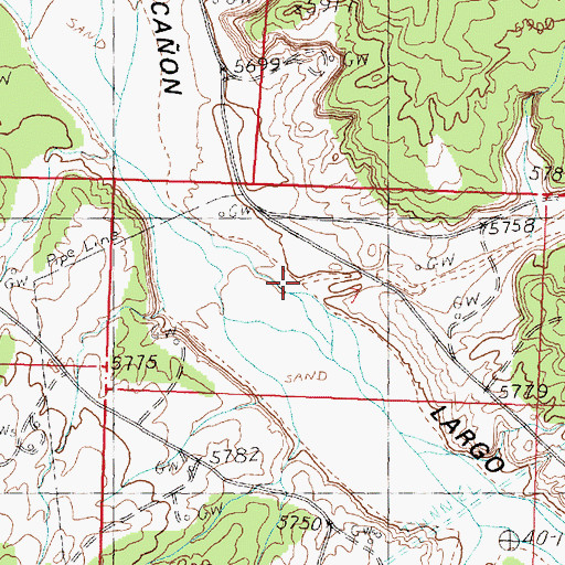 Topographic Map of Cutter Canyon, NM