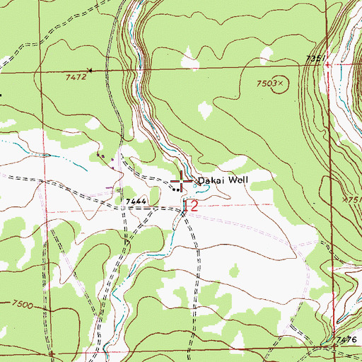 Topographic Map of Dakai Well, NM