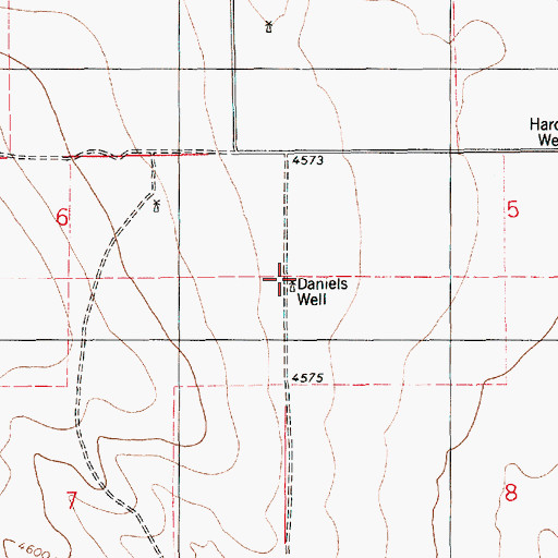 Topographic Map of Daniels Well, NM