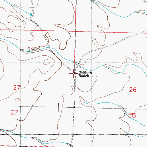 Topographic Map of De Muth Ranch, NM