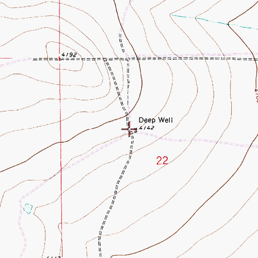 Topographic Map of Deep Well, NM