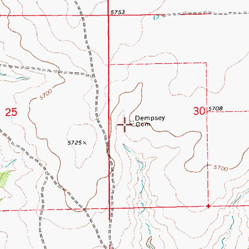 Topographic Map of Dempsey Cemetery, NM