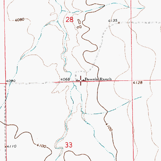 Topographic Map of Dennis Ranch, NM