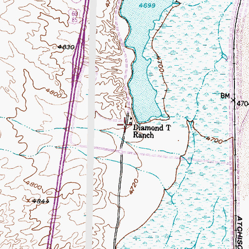 Topographic Map of Diamond T Ranch, NM