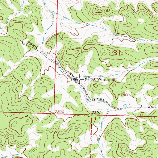 Topographic Map of Dog Windmill, NM