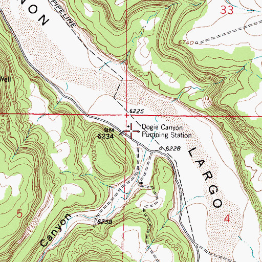 Topographic Map of Dogie Canyon Pumping Station, NM