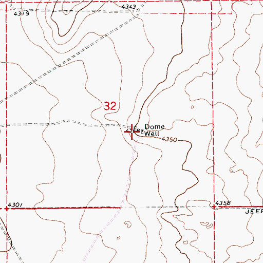Topographic Map of Dome Well, NM