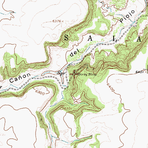 Topographic Map of Dorey Mine, NM