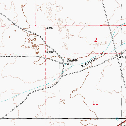 Topographic Map of Double Well, NM