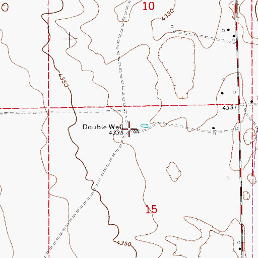 Topographic Map of Double Well, NM