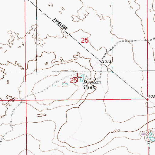 Topographic Map of Duncan Tank, NM