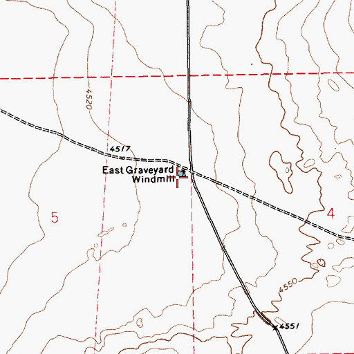 Topographic Map of East Graveyard Windmill, NM