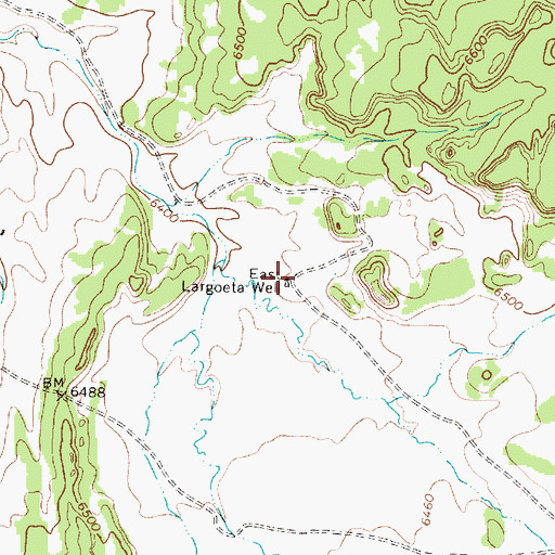 Topographic Map of East Largoeta Well, NM