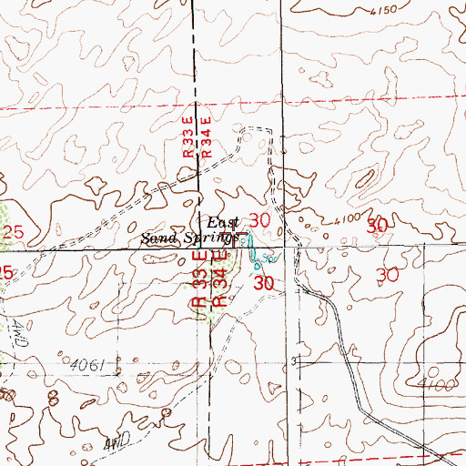 Topographic Map of East Sand Springs, NM