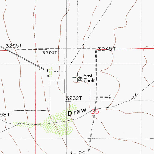 Topographic Map of East Tank, NM