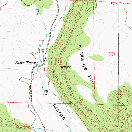 Topographic Map of El Marge Hill, NM