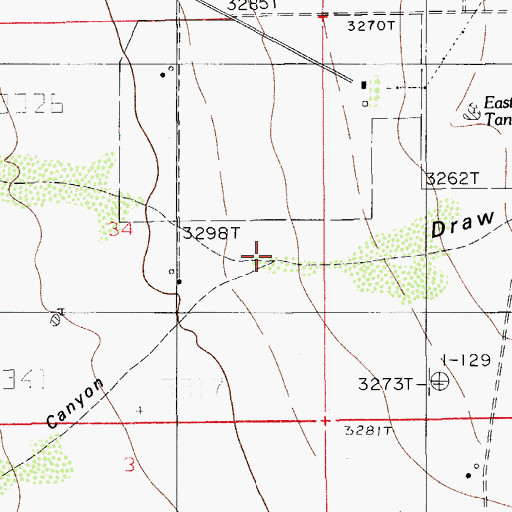Topographic Map of Elbow Canyon, NM