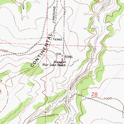 Topographic Map of Elkins Star Lake Ranch, NM