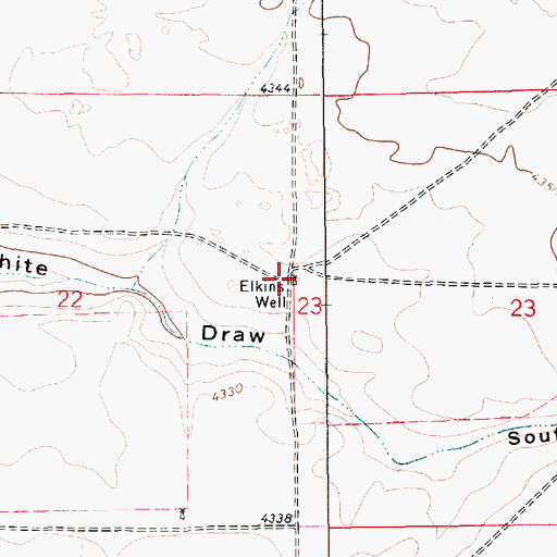 Topographic Map of Elkins Well, NM