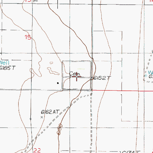 Topographic Map of Estancia Cemetery, NM