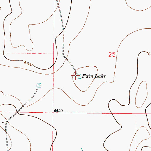 Topographic Map of Fain Lake, NM
