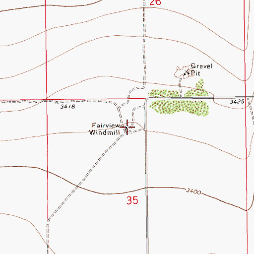 Topographic Map of Fairview Windmill, NM