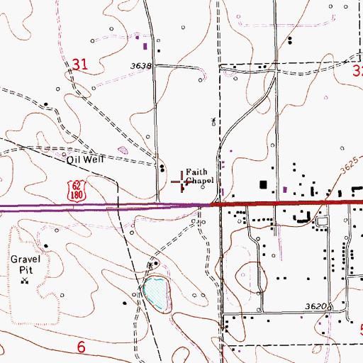 Topographic Map of Faith Chapel, NM