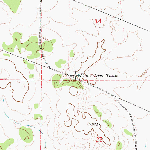 Topographic Map of Fence Line Tank, NM