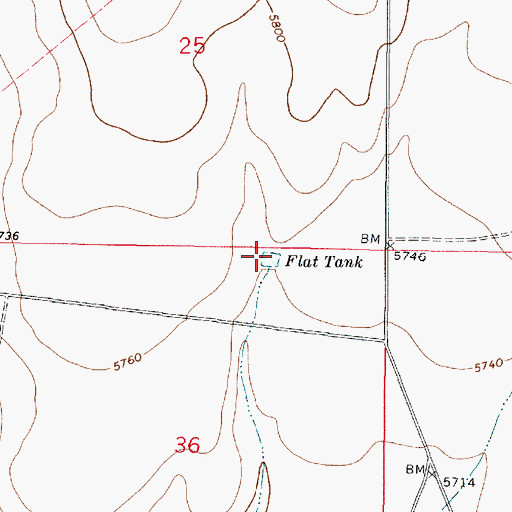 Topographic Map of Flat Tank, NM