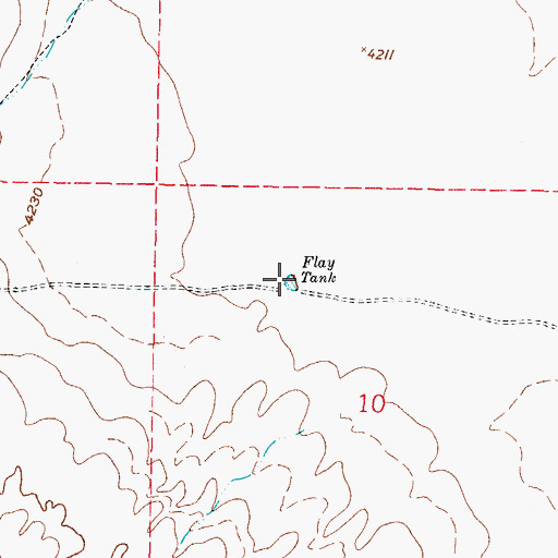 Topographic Map of Flay Tank, NM