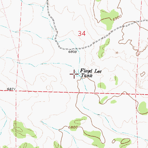 Topographic Map of Floyd Lee Tank, NM
