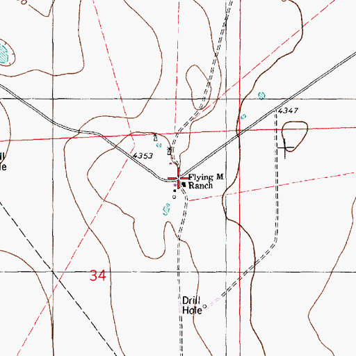 Topographic Map of Flying M Ranch, NM