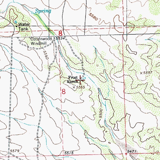 Topographic Map of Frost Ranch, NM